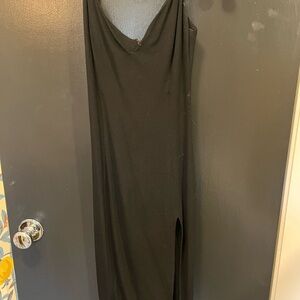 Reformation Black Dress with Leg Slit